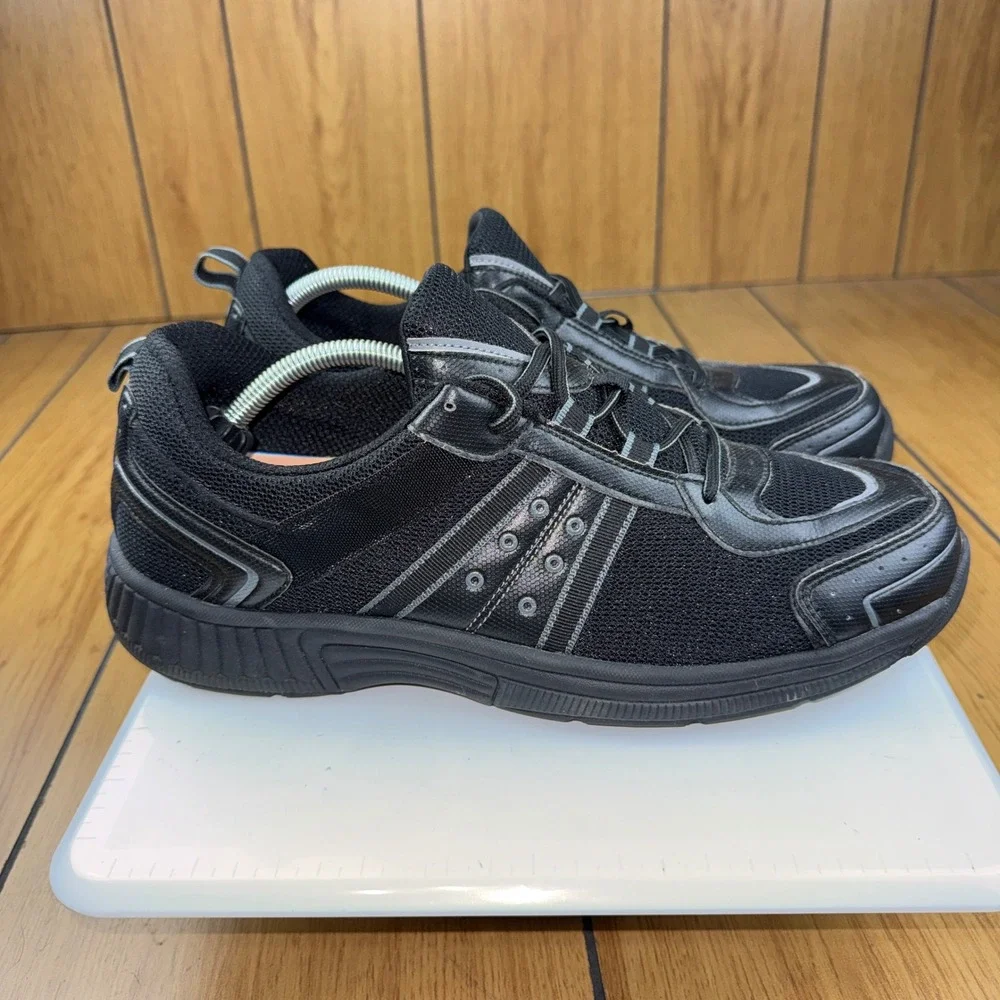 Orthofeet 611 Sprint Mens Athletic Shoes Black Mesh Sneakers Size 12 D Medium